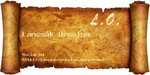 Lancsák Orsolya névjegykártya